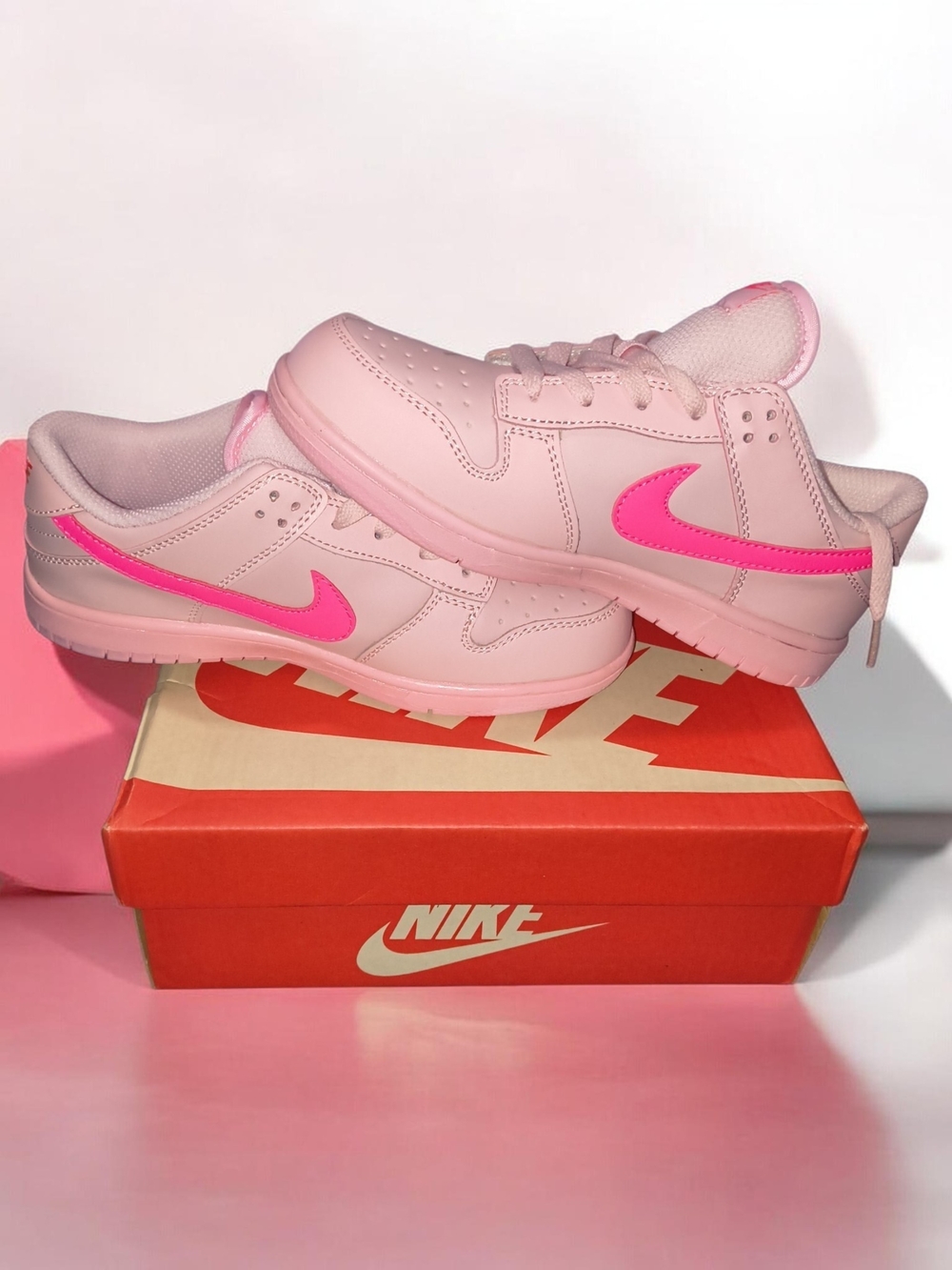 Nike  Pink Barbie Low-Top Sneakers with Bright Pink Swoosh